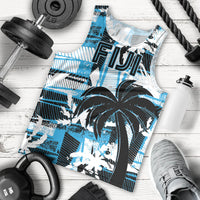 Custom Fijian Rugby Men Tank Top Grunge Palm Stylized LT01 - Polynesian Pride
