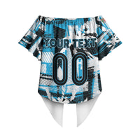 Custom Fijian Rugby Off Shoulder Wrap Waist Top Grunge Palm Stylized LT01 - Polynesian Pride