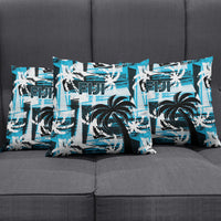 Fijian Rugby Pillow Cover Grunge Palm Stylized LT01 - Polynesian Pride