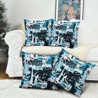 Fijian Rugby Pillow Cover Grunge Palm Stylized LT01 - Polynesian Pride