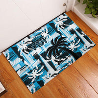 Fijian Rugby Rubber Doormat Grunge Palm Stylized LT01 - Polynesian Pride