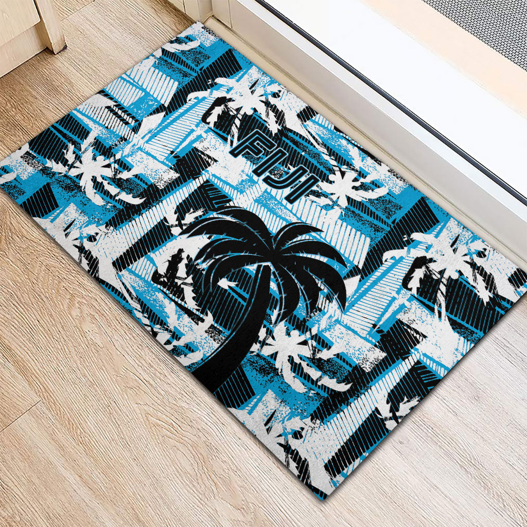 Fijian Rugby Rubber Doormat Grunge Palm Stylized LT01 - Polynesian Pride