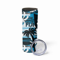 Custom Fijian Rugby Skinny Tumbler Grunge Palm Stylized LT01 - Polynesian Pride