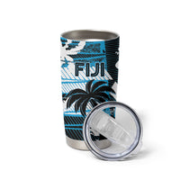 Custom Fijian Rugby Tumbler Cup Grunge Palm Stylized LT01 - Polynesian Pride
