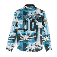 Custom Fijian Rugby Women Casual Shirt Grunge Palm Stylized LT01 - Polynesian Pride