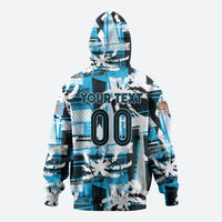 Custom Fijian Rugby Zip Hoodie Grunge Palm Stylized LT01 - Polynesian Pride