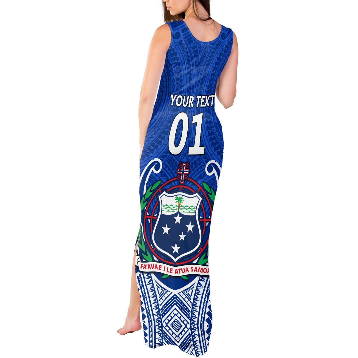 Custom Samoa Rugby Tank Maxi Dress Manu Samoa Go 2023 World Cup LT01 - Polynesian Pride