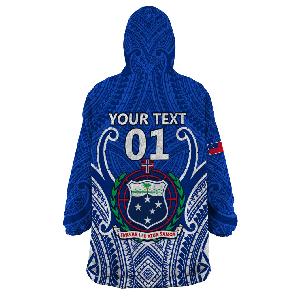 Custom Samoa Rugby Wearable Blanket Hoodie Manu Samoa Go 2023 World Cup LT01 - Polynesian Pride