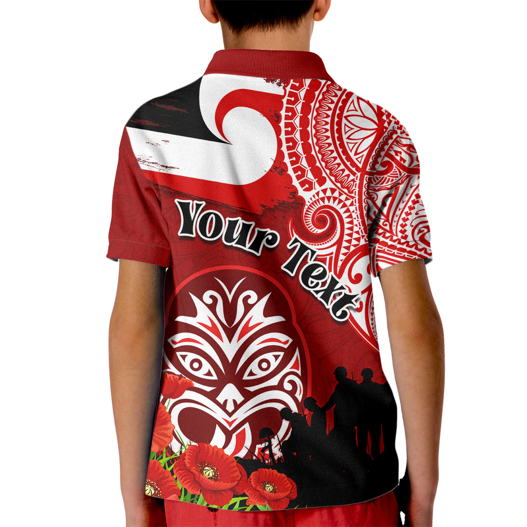 New Zealand ANZAC Waitangi Day Kid Polo Shirt Lest We Forget Soldier Tiki Maori Style LT03 - Polynesian Pride