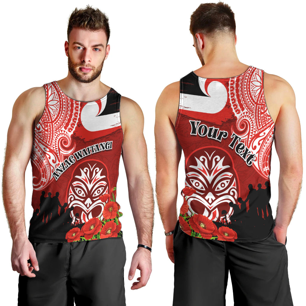 New Zealand ANZAC Waitangi Day Men Tank Top Lest We Forget Soldier Tiki Maori Style LT03 - Polynesian Pride