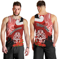 New Zealand ANZAC Waitangi Day Men Tank Top Lest We Forget Soldier Tiki Maori Style LT03 - Polynesian Pride