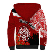 New Zealand ANZAC Waitangi Day Sherpa Hoodie Lest We Forget Soldier Tiki Maori Style LT03 - Polynesian Pride