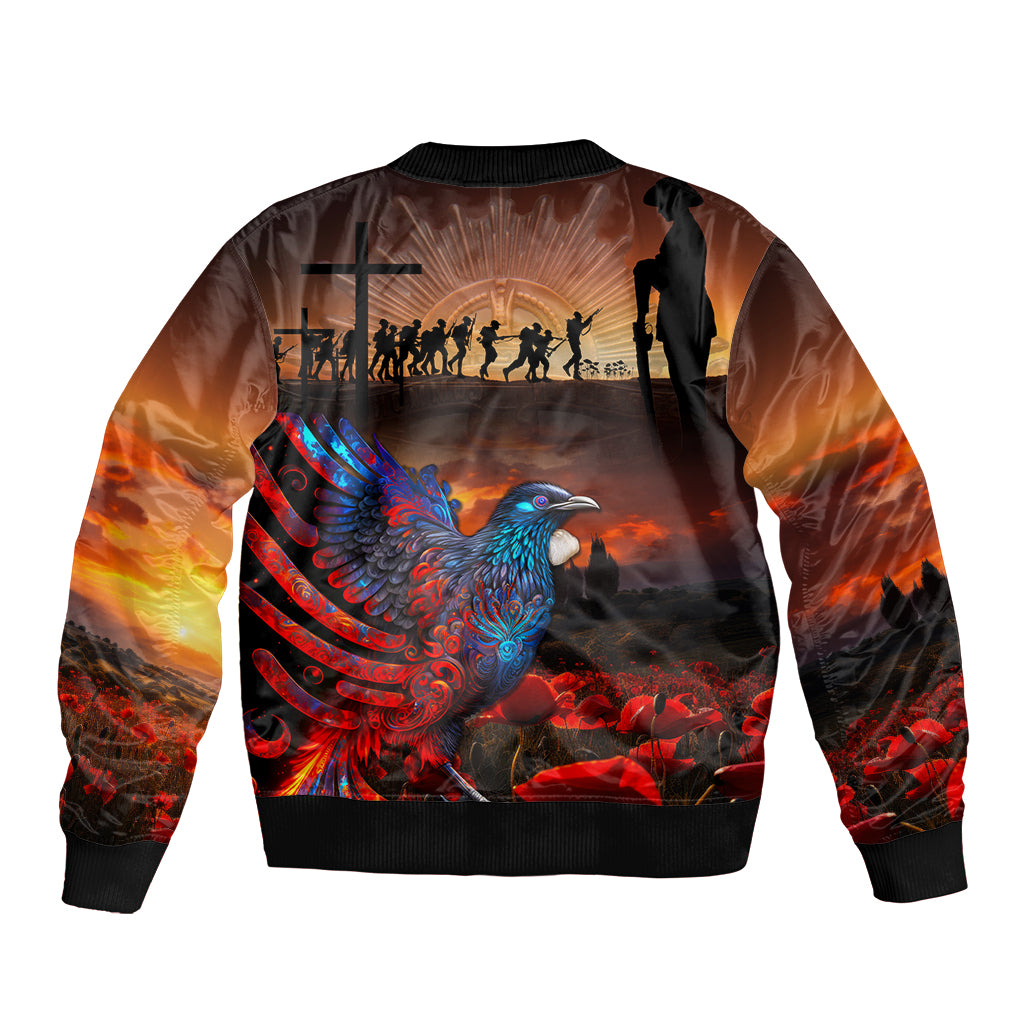 New Zealand Tui Bird Soldier ANZAC Bomber Jacket Lest We Forget LT03