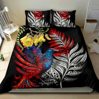 New Zealand Kohwhai Tui Bird Bedding Set Silver Fern Version LT03 - Polynesian Pride