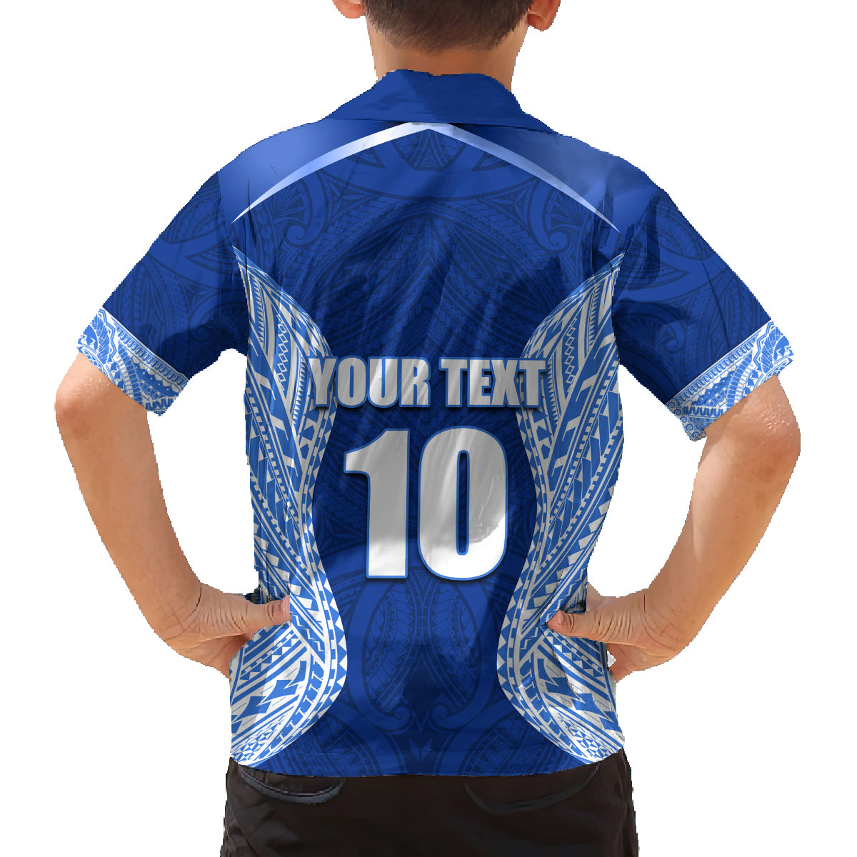 Custom Manu Samoa Rugby Family Matching Off Shoulder Short Dress and Hawaiian Shirt Polynesian Tattoo LT03 - Polynesian Pride