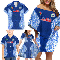 Custom Manu Samoa Rugby Family Matching Off Shoulder Short Dress and Hawaiian Shirt Polynesian Tattoo LT03 - Polynesian Pride