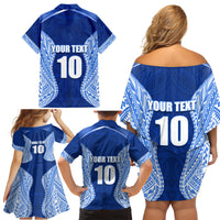Custom Manu Samoa Rugby Family Matching Off Shoulder Short Dress and Hawaiian Shirt Polynesian Tattoo LT03 - Polynesian Pride