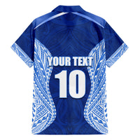 Custom Manu Samoa Rugby Family Matching Off Shoulder Short Dress and Hawaiian Shirt Polynesian Tattoo LT03 - Polynesian Pride