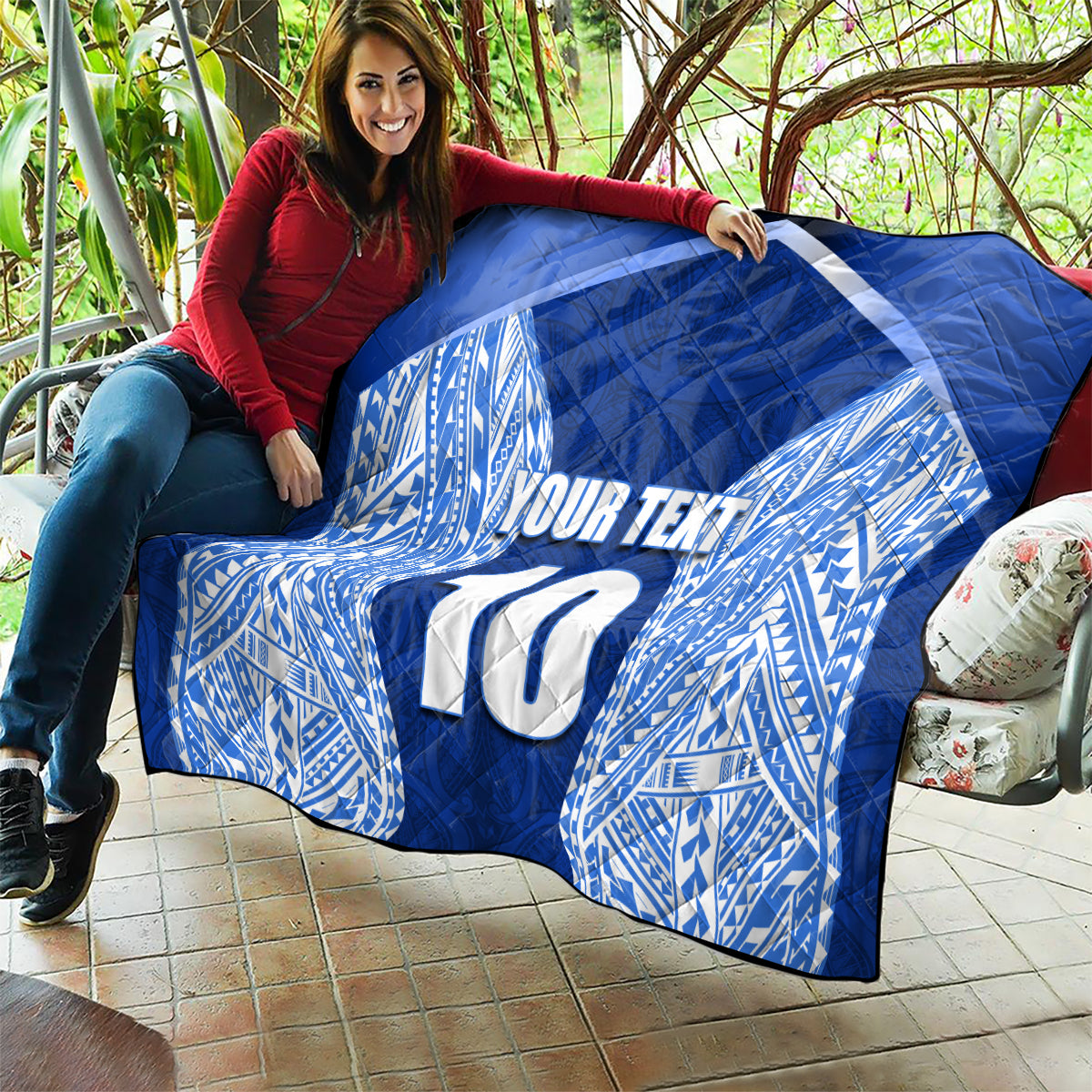 Custom Manu Samoa Rugby Quilt Polynesian Tattoo