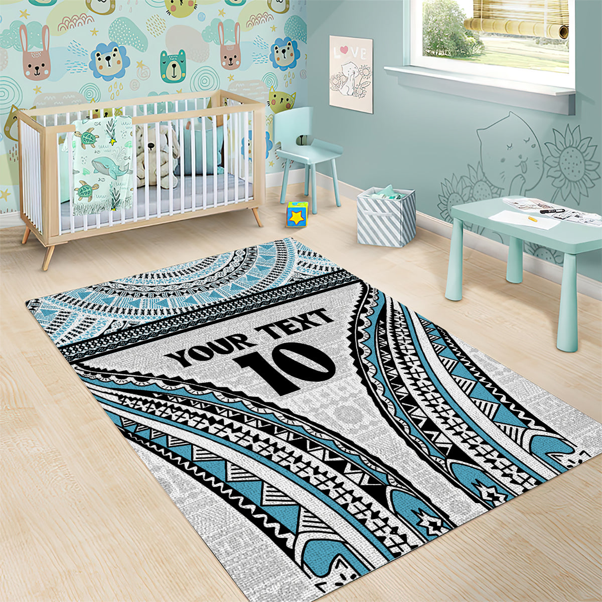 Custom Flying Fijians Rugby Area Rug Tapa Tribal Cloth