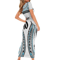 Custom Flying Fijians Rugby Short Sleeve Bodycon Dress Tapa Tribal Cloth LT03 - Polynesian Pride