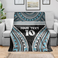 Custom Flying Fijians Rugby Blanket Tapa Tribal Cloth Black Color