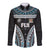 Custom Flying Fijians Rugby Long Sleeve Button Shirt Tapa Tribal Cloth Black Color LT03 Unisex Black - Polynesian Pride