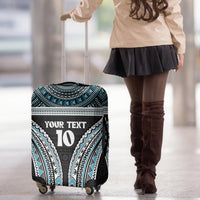 Custom Flying Fijians Rugby Luggage Cover Tapa Tribal Cloth Black Color