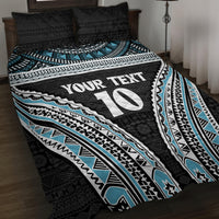 Custom Flying Fijians Rugby Quilt Bed Set Tapa Tribal Cloth Black Color