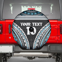 Custom Flying Fijians Rugby Spare Tire Cover Tapa Tribal Cloth Black Color
