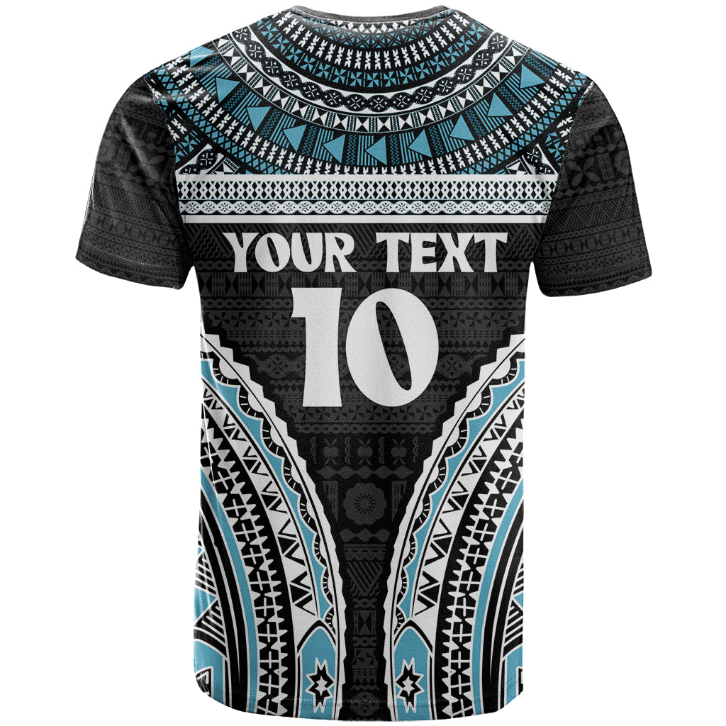 Custom Flying Fijians Rugby T Shirt Tapa Tribal Cloth Black Color LT03 - Polynesian Pride