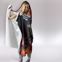 Personalised Kiribati Independence Day Hooded Blanket Frigatebird and Plumeria Hibiscus Flower