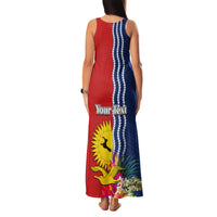 Kiribati Independence Day Family Matching Tank Maxi Dress and Hawaiian Shirt Kiribati Map With Flag Color