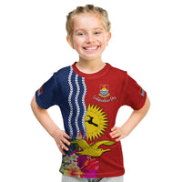 Kiribati Independence Day Kid T Shirt Kiribati Map With Flag Color