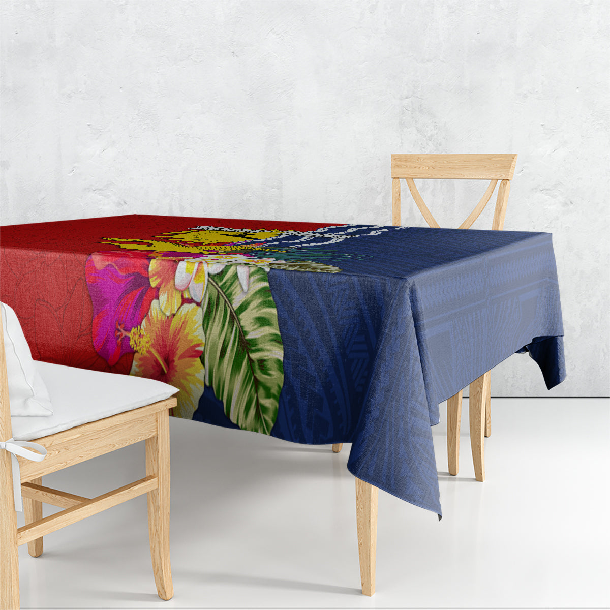 Personalised Kiribati Independence Day Tablecloth Kiribati Map With Flag Color