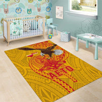 American Samoa Fautasi Race Area Rug Aeto Pago Pago with Eagle Samoan Tribal Patterns LT03 - Polynesian Pride