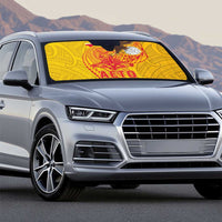 American Samoa Fautasi Race Auto Sun Shade Aeto Pago Pago with Eagle Samoan Tribal Patterns LT03 - Polynesian Pride