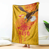 American Samoa Fautasi Race Blanket Aeto Pago Pago with Eagle Samoan Tribal Patterns