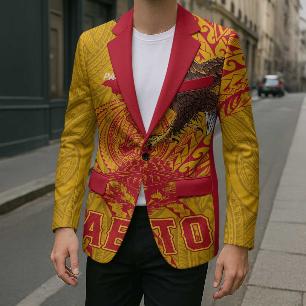 Personalized American Samoa Fautasi Race Blazer Aeto Pago Pago with Eagle Samoan Tribal Patterns