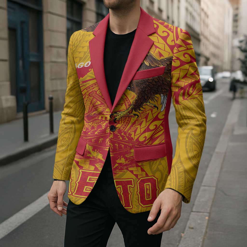 Personalized American Samoa Fautasi Race Blazer Aeto Pago Pago with Eagle Samoan Tribal Patterns