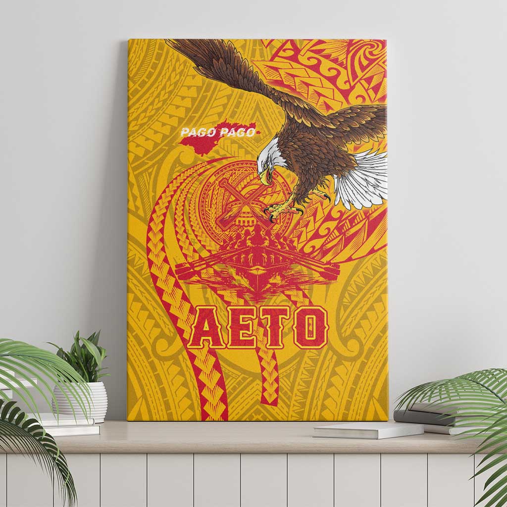 American Samoa Fautasi Race Canvas Wall Art Aeto Pago Pago with Eagle Samoan Tribal Patterns LT03 - Polynesian Pride