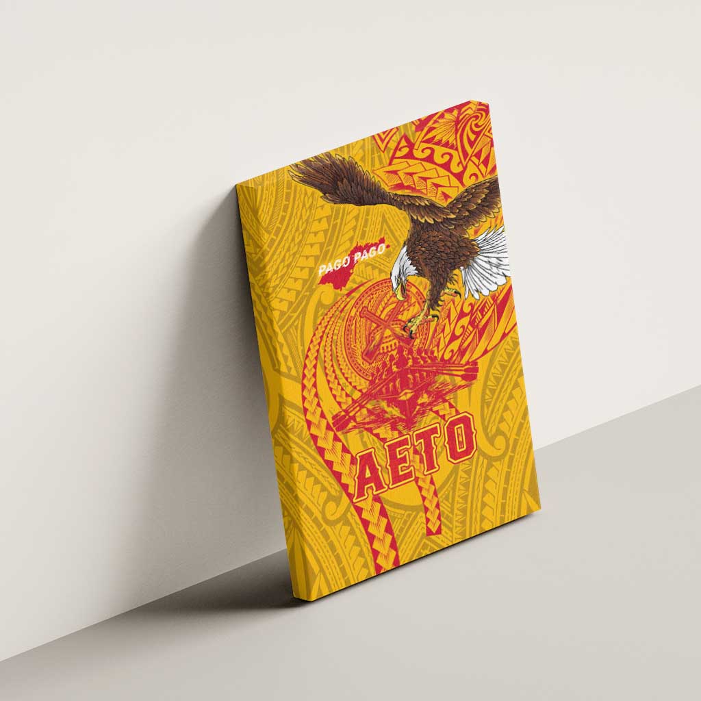 American Samoa Fautasi Race Canvas Wall Art Aeto Pago Pago with Eagle Samoan Tribal Patterns LT03 - Polynesian Pride