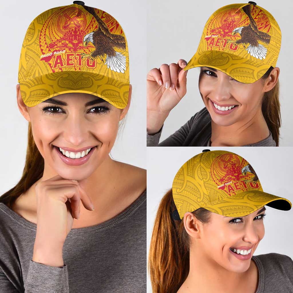 American Samoa Fautasi Race Classic Cap Aeto Pago Pago with Eagle Samoan Tribal Patterns