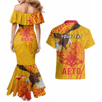 Personalized American Samoa Fautasi Race Couples Matching Mermaid Dress and Hawaiian Shirt Aeto Pago Pago with Eagle Samoan Tribal Patterns