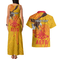 Personalized American Samoa Fautasi Race Couples Matching Tank Maxi Dress and Hawaiian Shirt Aeto Pago Pago with Eagle Samoan Tribal Patterns