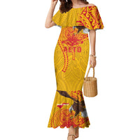 Personalized American Samoa Fautasi Race Family Matching Mermaid Dress and Hawaiian Shirt Aeto Pago Pago with Eagle Samoan Tribal Patterns
