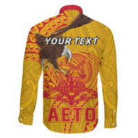 Personalized American Samoa Fautasi Race Family Matching Off The Shoulder Long Sleeve Dress and Hawaiian Shirt Aeto Pago Pago with Eagle Samoan Tribal Patterns