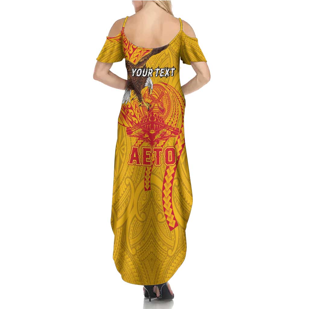 Personalized American Samoa Fautasi Race Family Matching Summer Maxi Dress and Hawaiian Shirt Aeto Pago Pago with Eagle Samoan Tribal Patterns