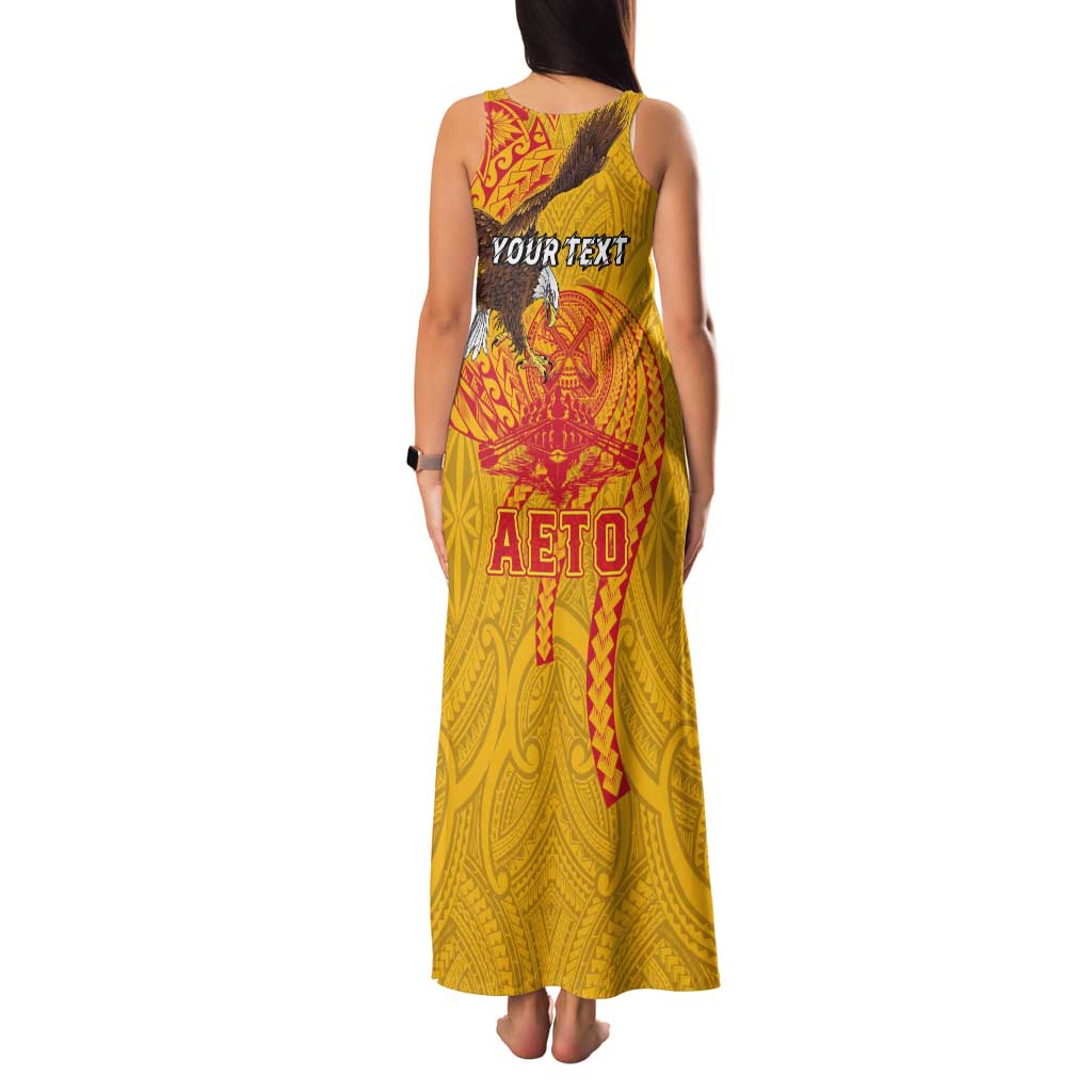 Personalized American Samoa Fautasi Race Family Matching Tank Maxi Dress and Hawaiian Shirt Aeto Pago Pago with Eagle Samoan Tribal Patterns