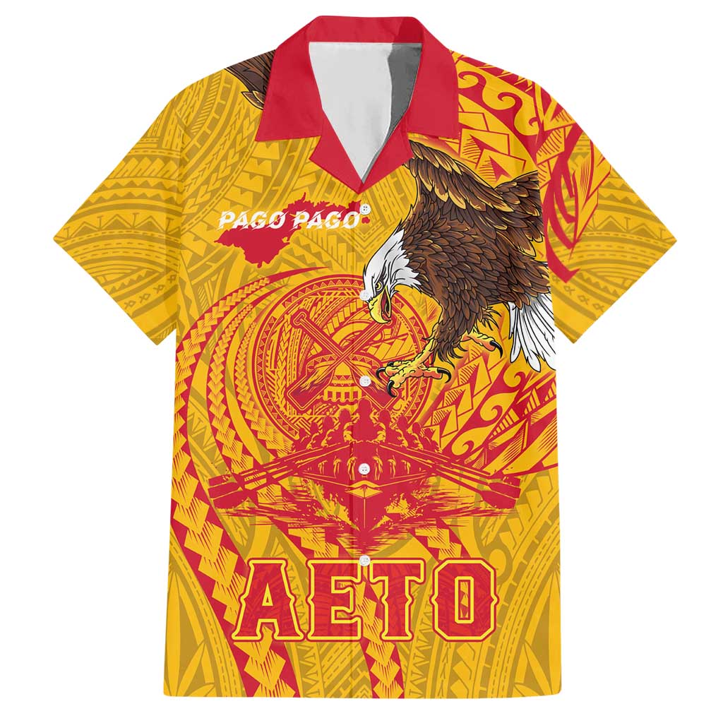Personalized American Samoa Fautasi Race Hawaiian Shirt Aeto Pago Pago with Eagle Samoan Tribal Patterns LT03 Multicolor - Polynesian Pride